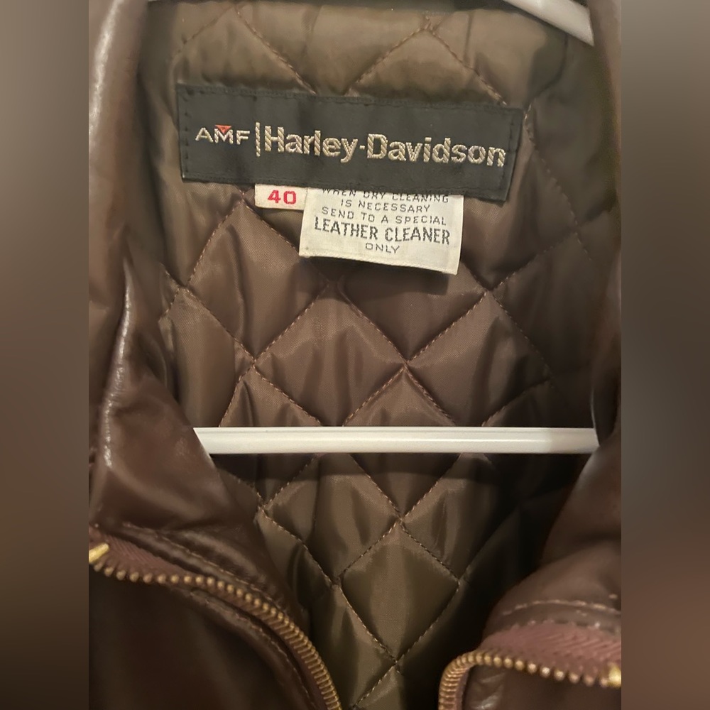Harley Davidson Amf 70s Brown Vintage Leather Jac… - image 3